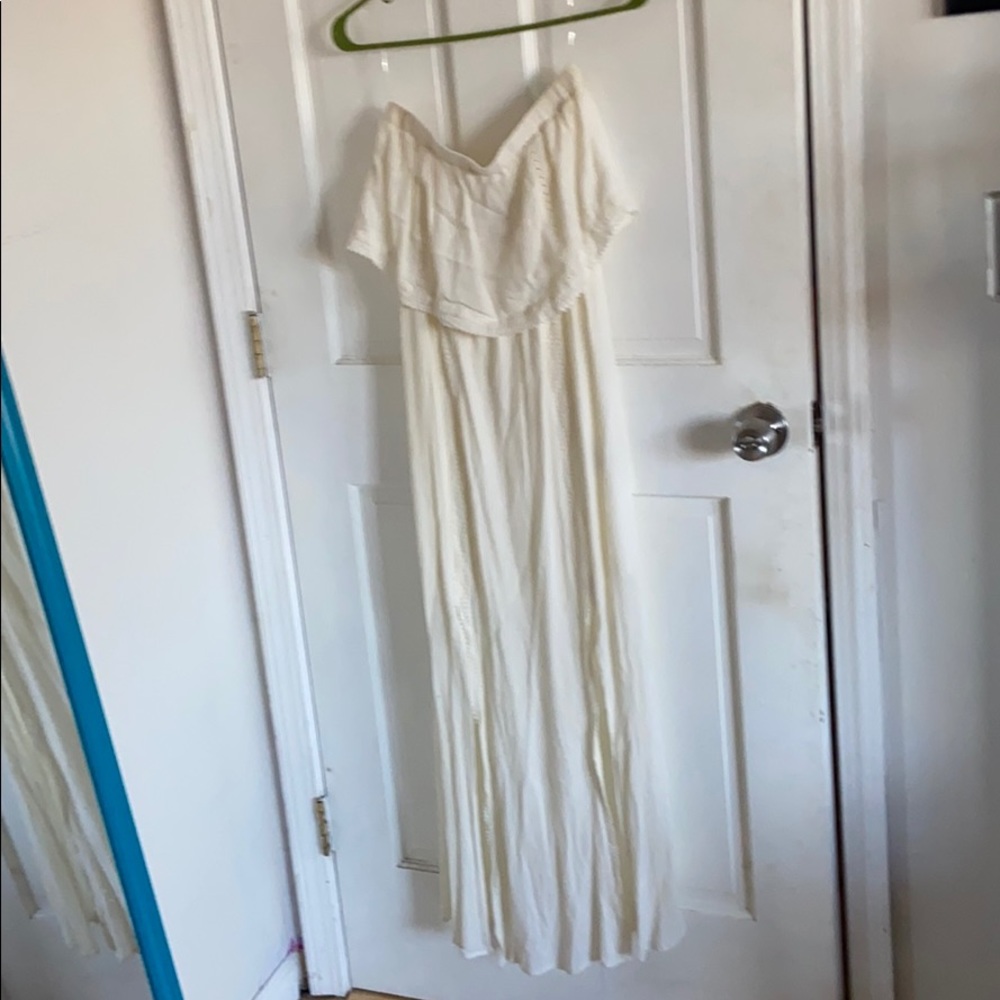 Strapless off white dress